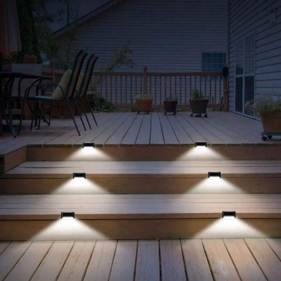 4-Piece Solar Decorative Waterproof Railing Lights | Outdoor Fence & Deck Lighting