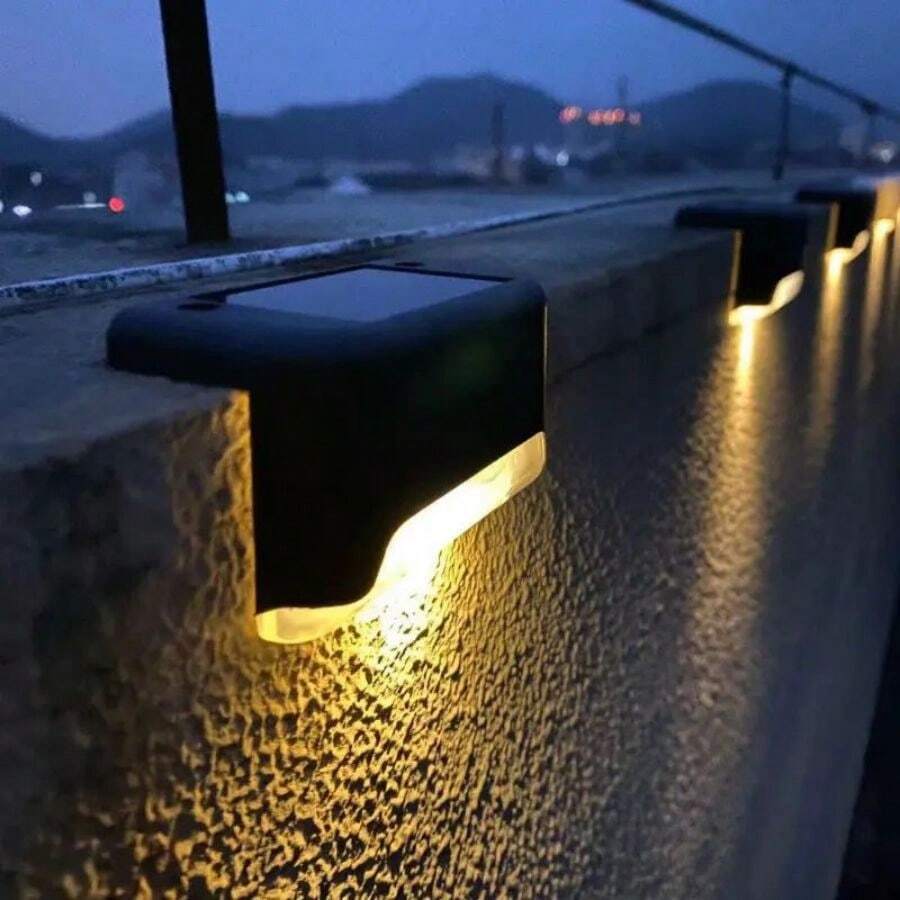 4-Piece Solar Decorative Waterproof Railing Lights | Outdoor Fence & Deck Lighting