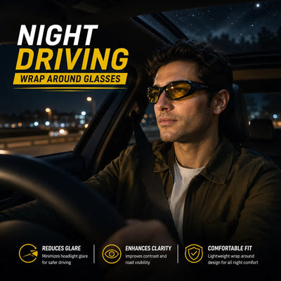 Wrap-Around HD Night Driving Glasses