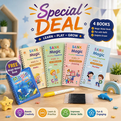 Pack of 4 Sank Magic Book With Free Magic Color Book