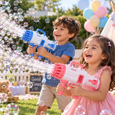 32-Hole Electric Gatling Bubble Gun for Kids