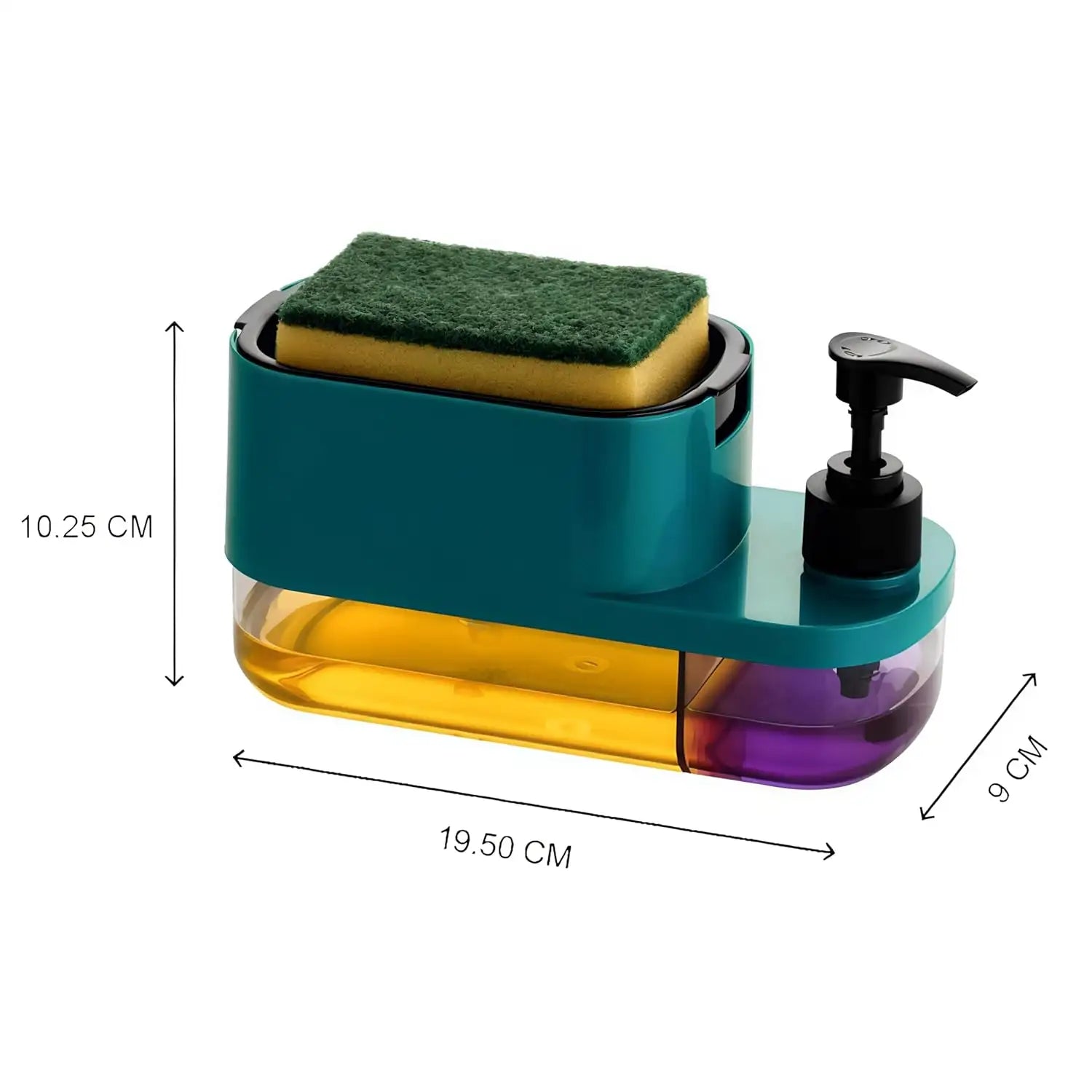3 in 1 Dish Soap Pump Dispenser with Sponge Holder | Clay & Plastic Kitchen Sink Organizer | Liquid Soap Dispenser - Dreamzhub