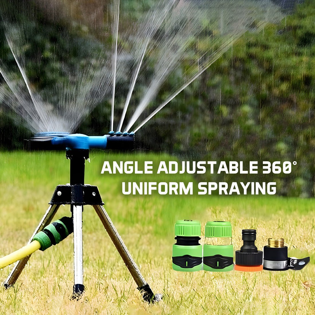 360° Rotating Garden Sprinkler – Automatic Lawn & Plant Watering System for Even Coverage - Dreamzhub