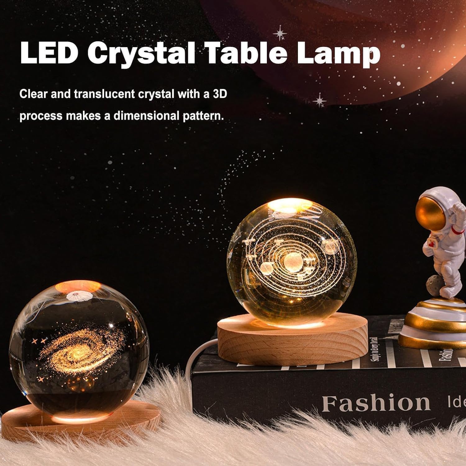 3D Crystal Ball Solar System Night Lamp | Cosmic Elegance for Your Room - Dreamzhub