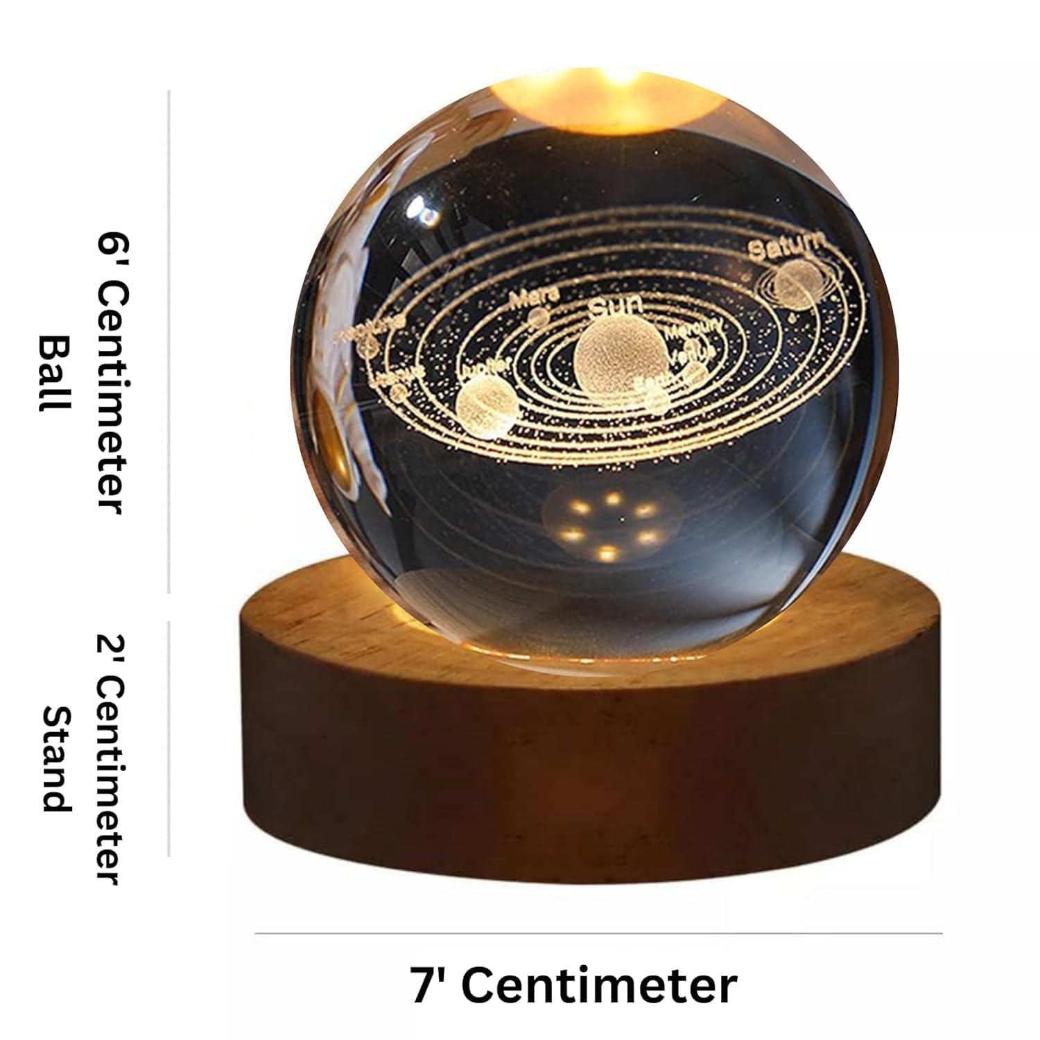 3D Crystal Ball Solar System Night Lamp | Cosmic Elegance for Your Room - Dreamzhub