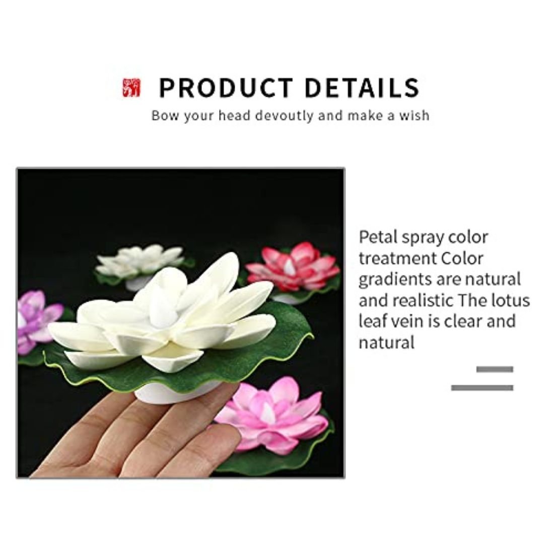 6 Pcs Lotus Flower Shape Floating Sensor LED Light - Dreamzhub