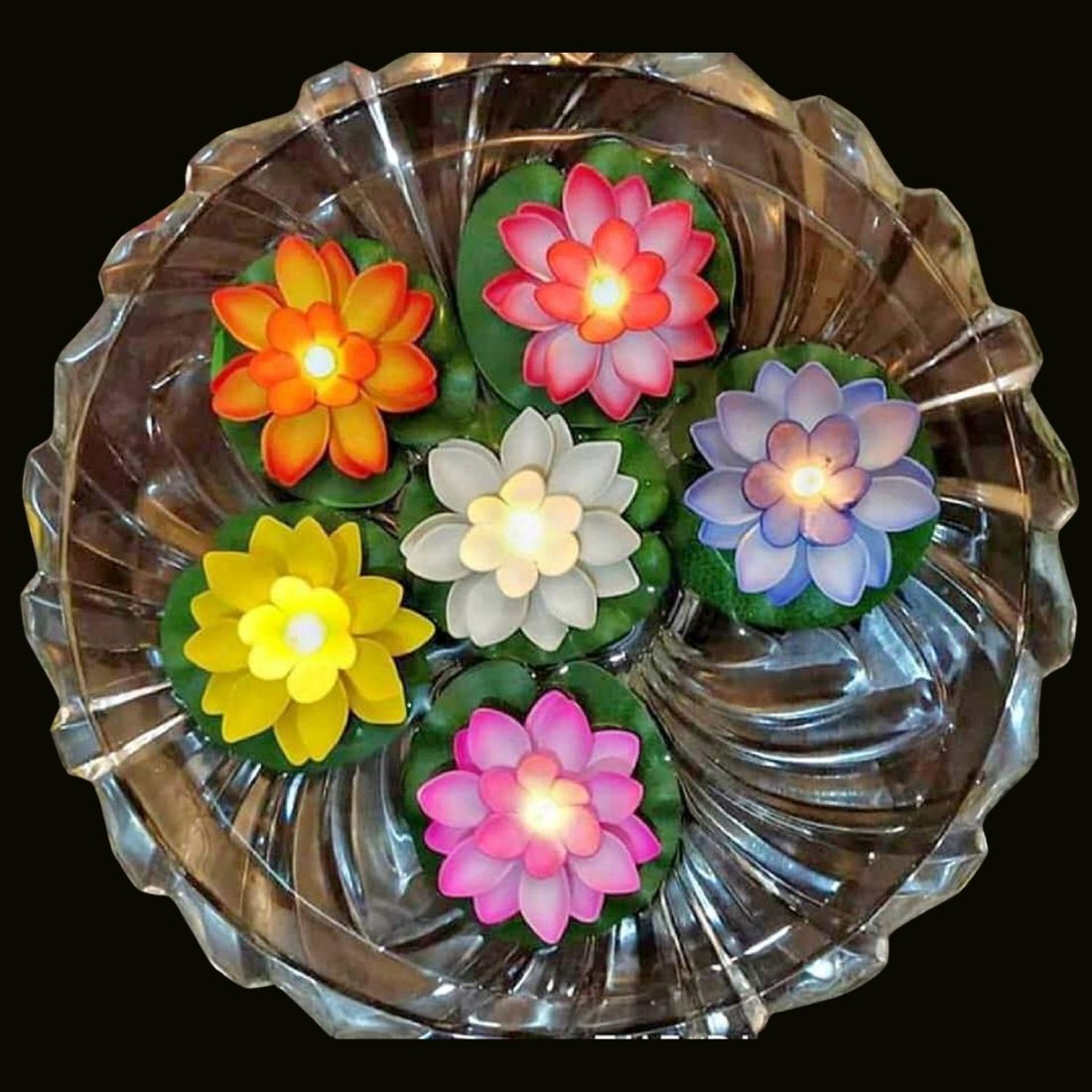 6 Pcs Lotus Flower Shape Floating Sensor LED Light - Dreamzhub