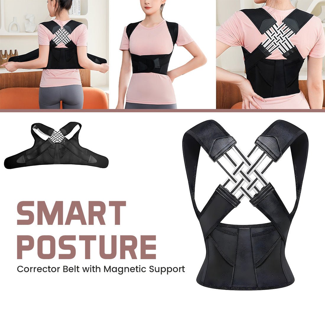 Adjustable Back Posture Corrector Back Support Belt | Back Pain Back Straight And Shoulder Support Belt - Dreamzhub