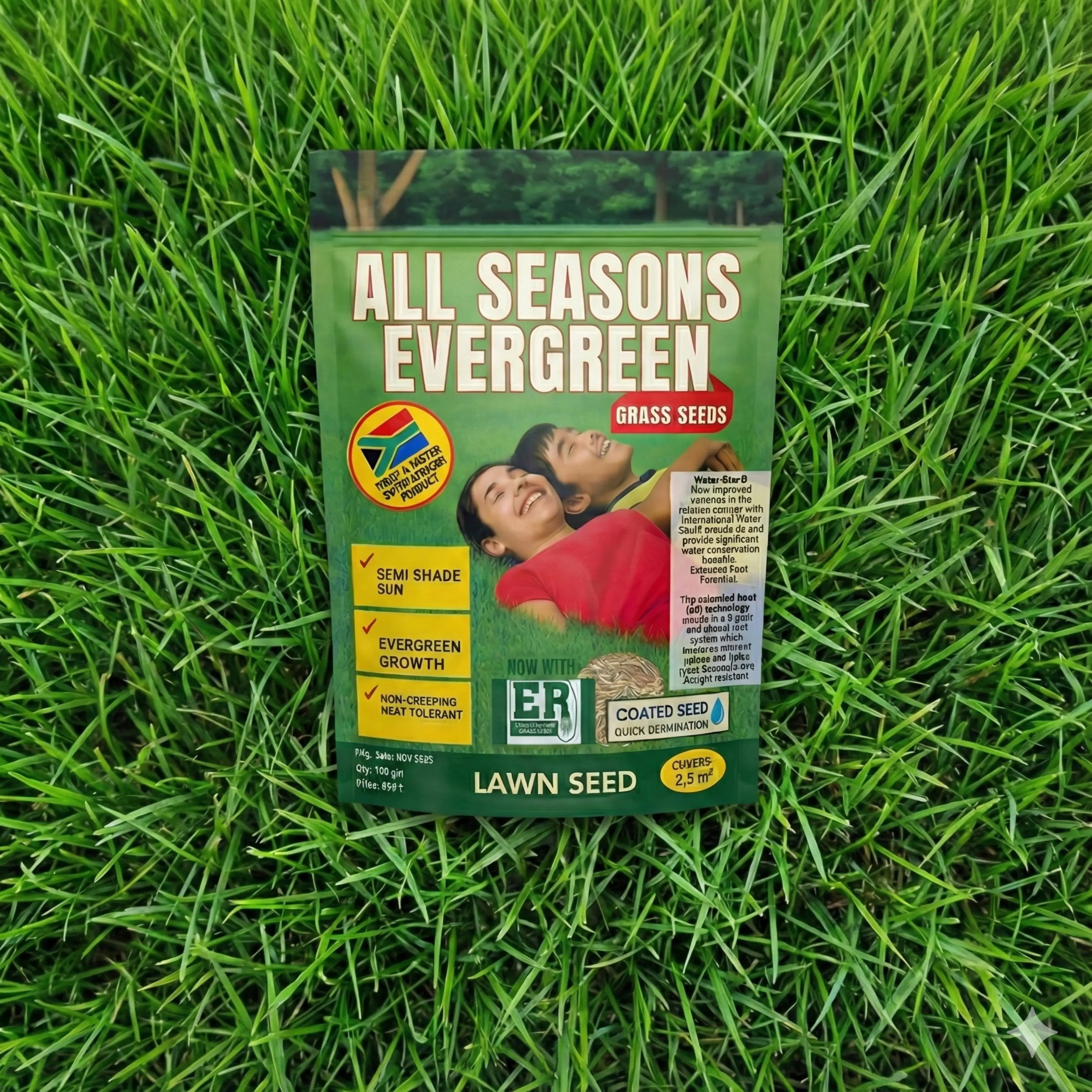 All Seasons Evergreen Grass Seeds | Fast Germination | Year - Round Beautiful Green Lawn - Dreamzhub