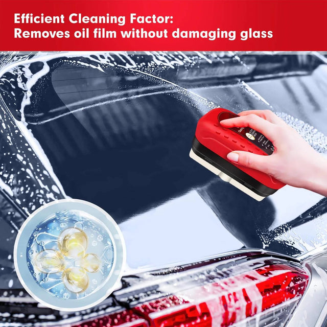 Car Glass Oil Film Remover with Cleaning Brush | Removes Oil Film, Water Spots, Grease & Wiper Marks | Clear Vision Windshield Cleaner - Dreamzhub