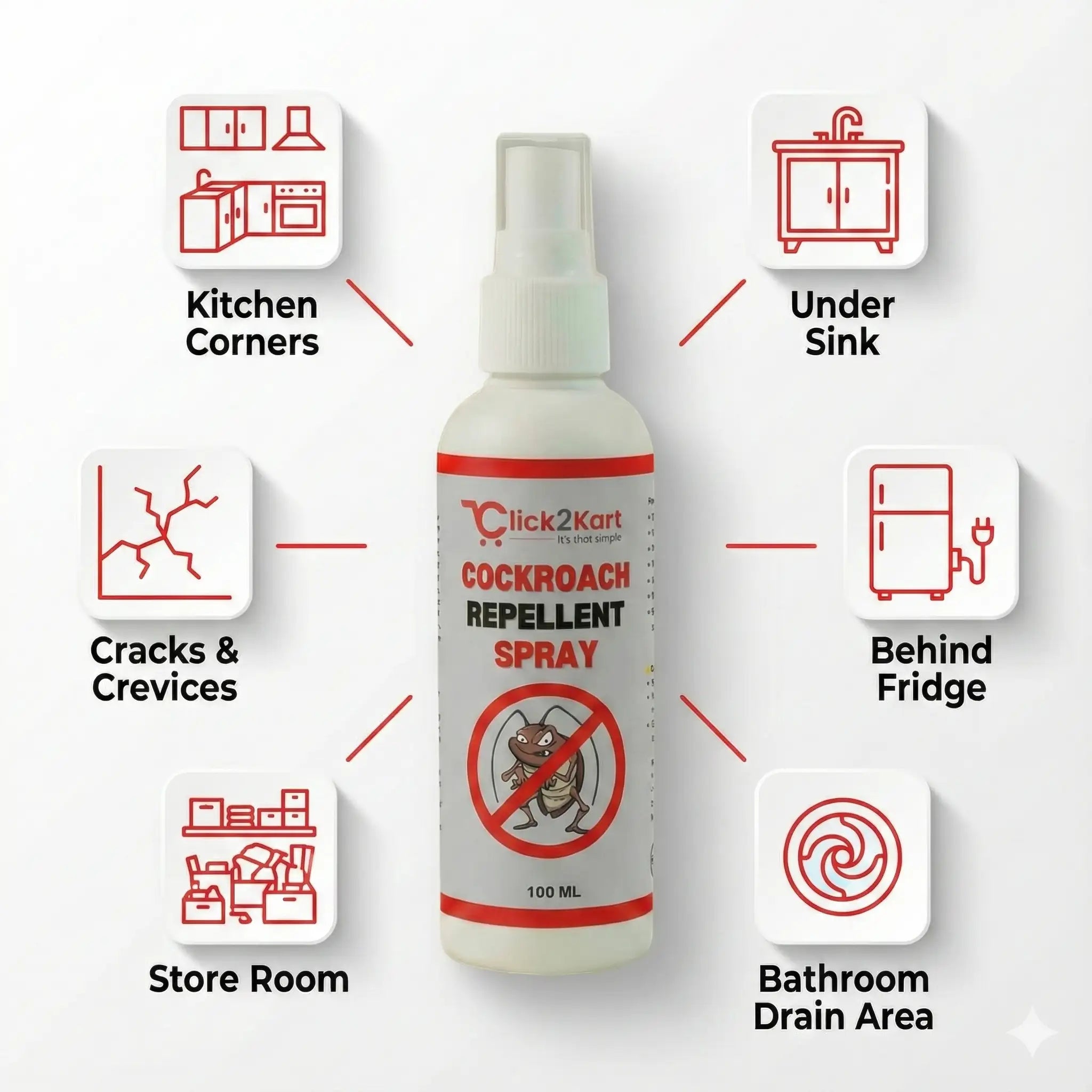 Cockroach Repellent Spray | Non - Toxic Herbal Formula | Fast Home Pest Control - Dreamzhub