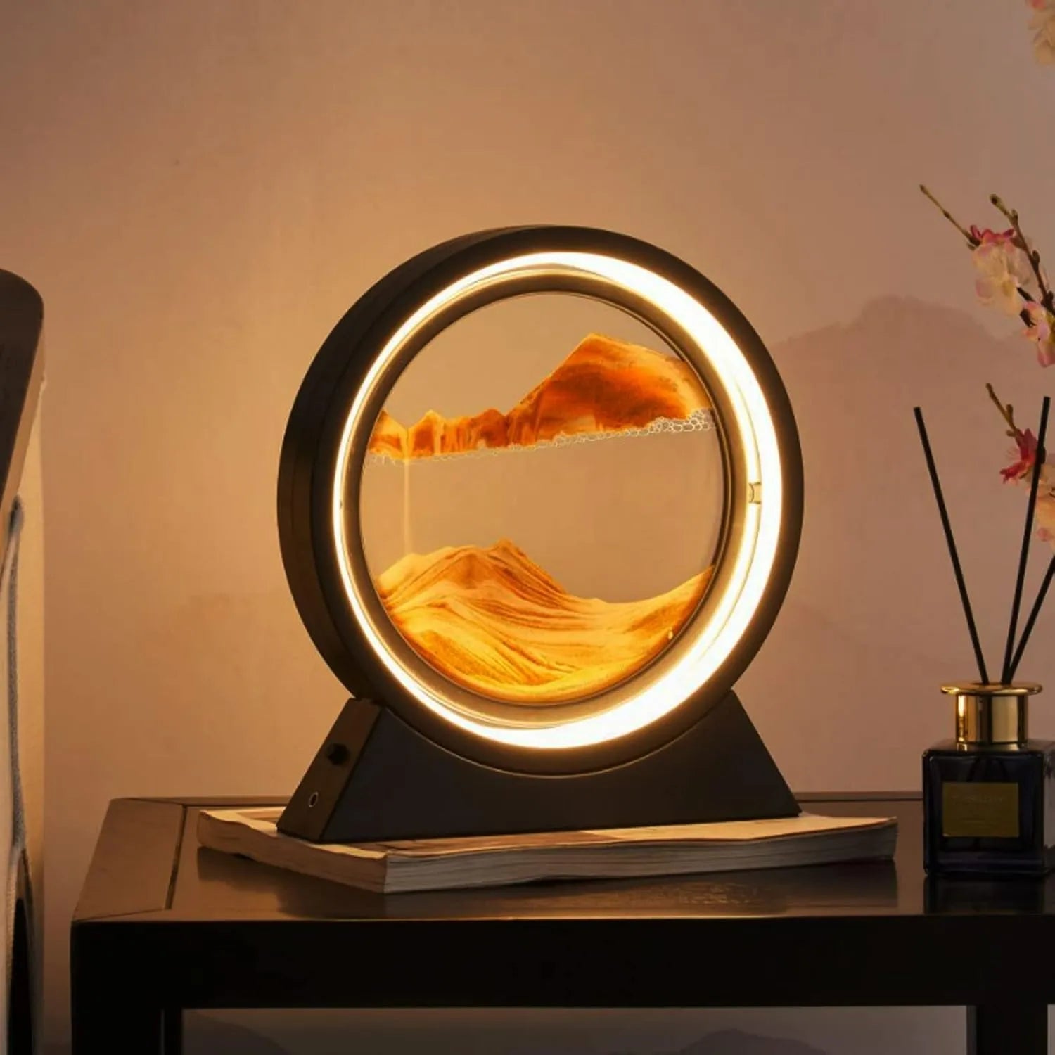 Creative Moving Sand Art Picture | 3D Quicksand Lamp with LED Light | Relaxing Desktop Sand Scene Decor for Home & Office | Rotating Hourglass Landscape Night Light Gift - Dreamzhub