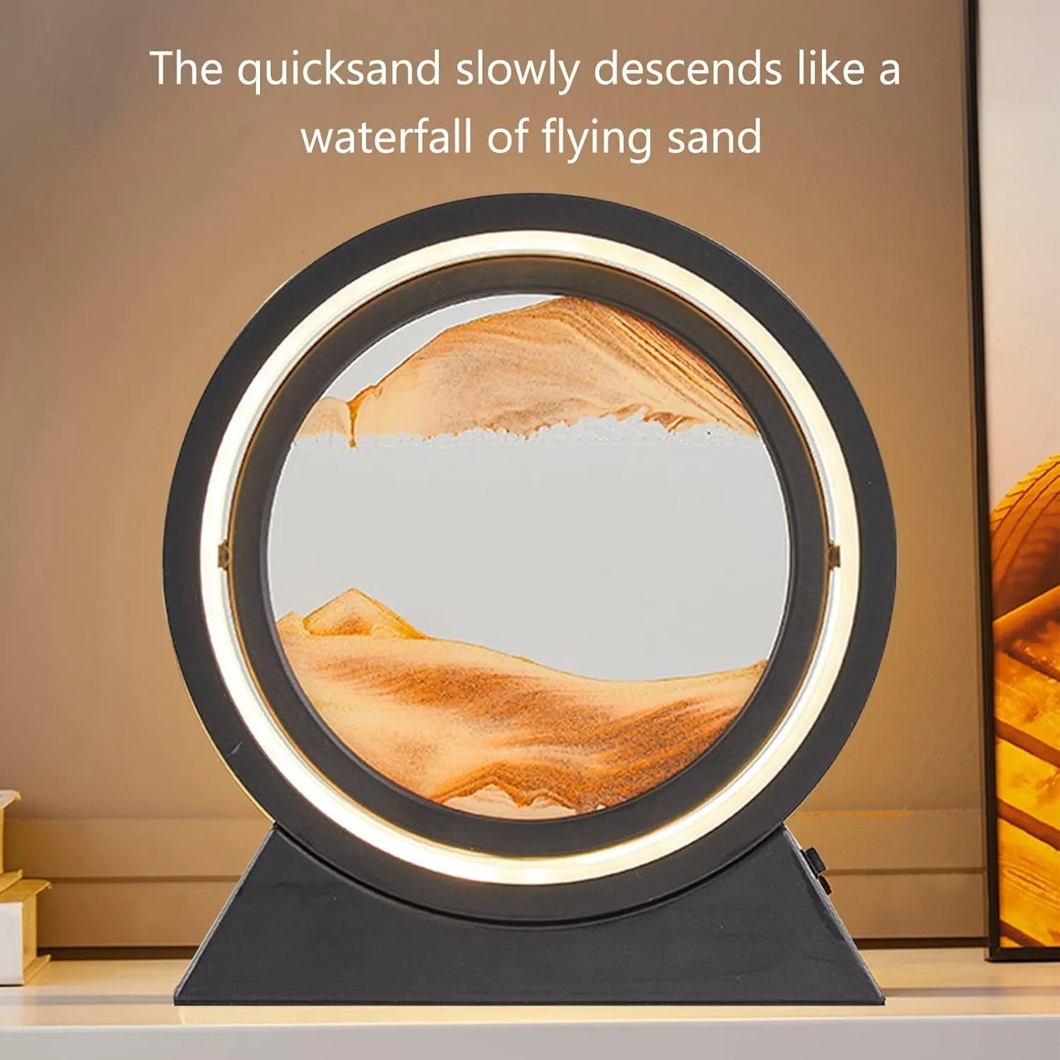 Creative Moving Sand Art Picture | 3D Quicksand Lamp with LED Light | Relaxing Desktop Sand Scene Decor for Home & Office | Rotating Hourglass Landscape Night Light Gift - Dreamzhub