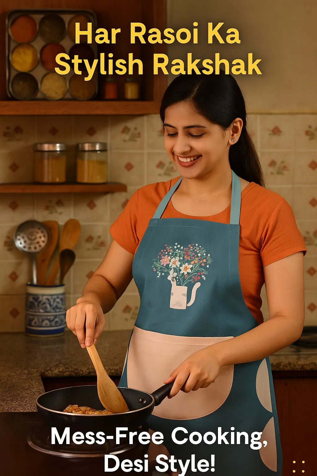 Cute Kitchen Apron with Front Pocket - Dreamzhub