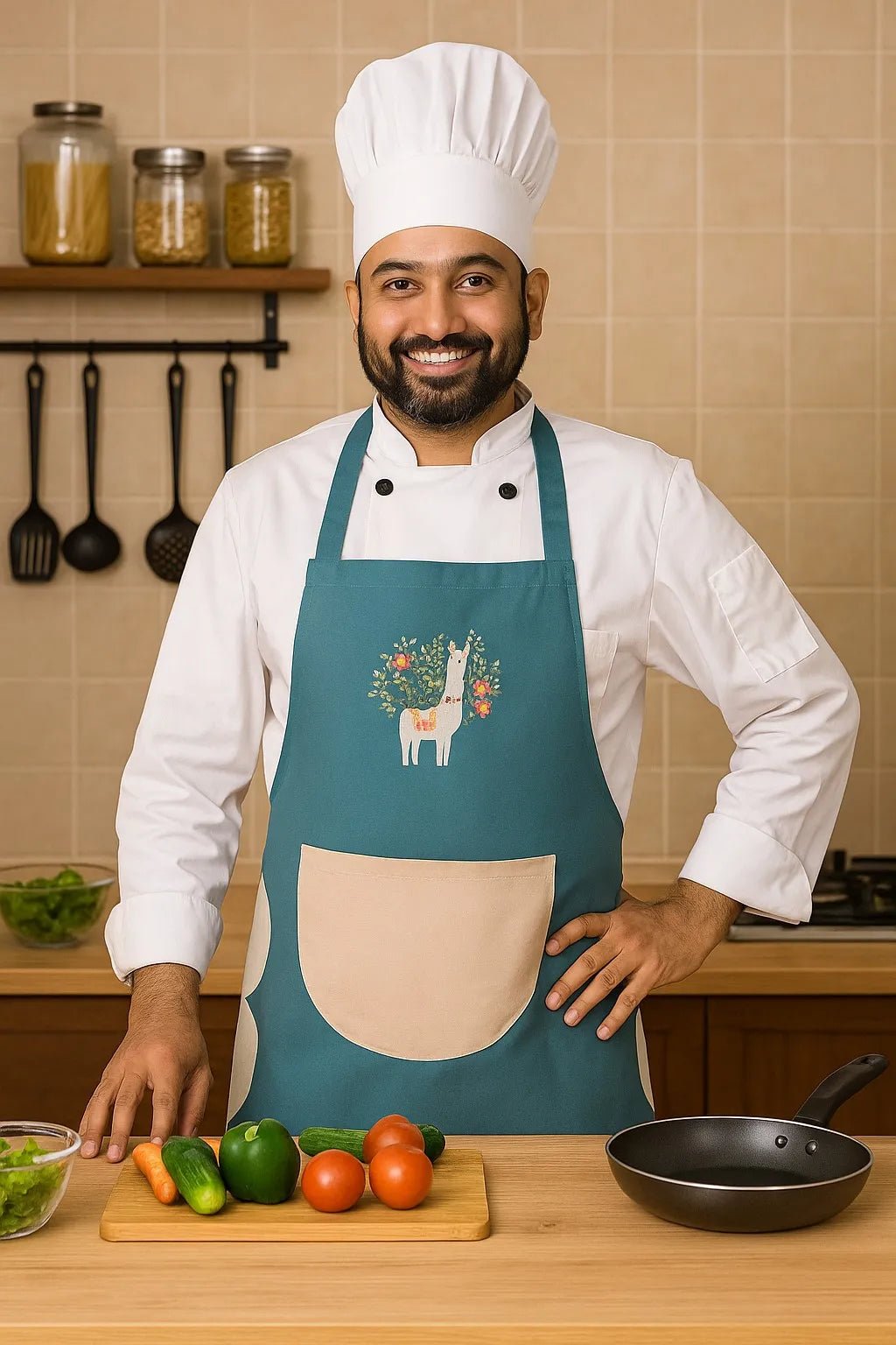Cute Kitchen Apron with Front Pocket - Dreamzhub