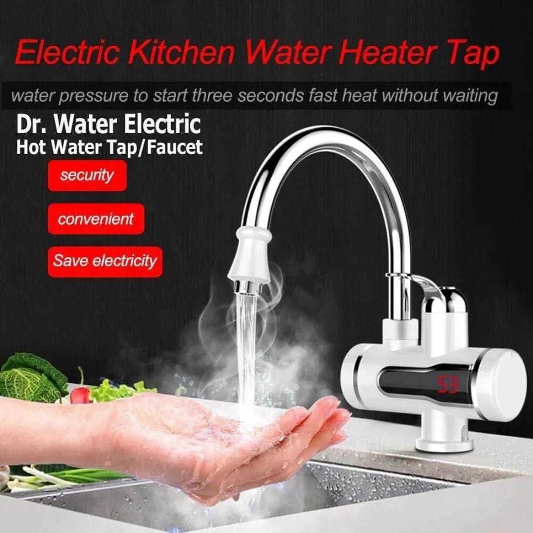 Digital Water Heater Tap - Instant Hot Water - Dreamzhub