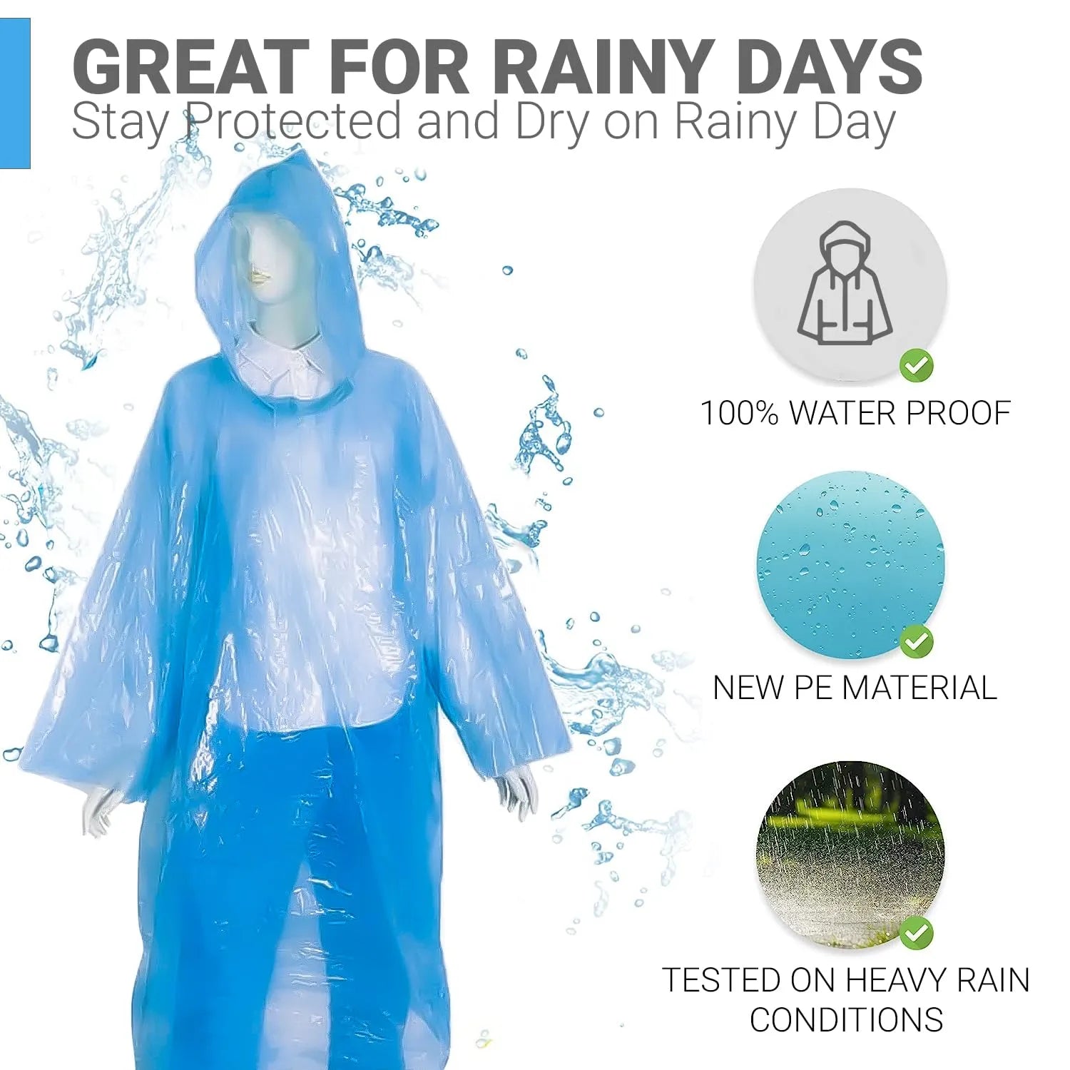 Disposable Pocket Rain Cards – Compact Emergency Raincoats for Travel, Commute & Outdoors (Unisex, One - Size) - Dreamzhub