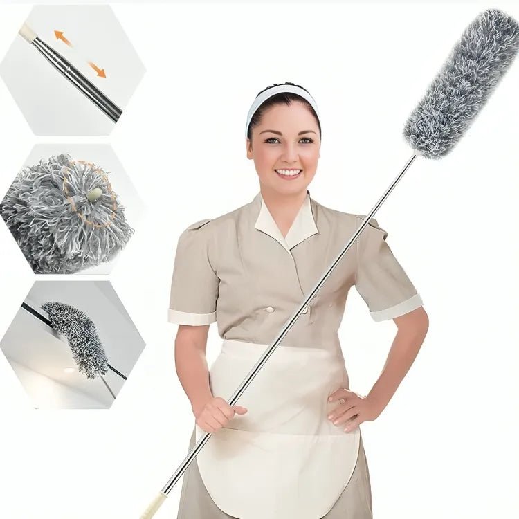 Extendable Microfiber Duster & Bendable for High Ceiling Fans, Window Blinds, Furniture - Dreamzhub