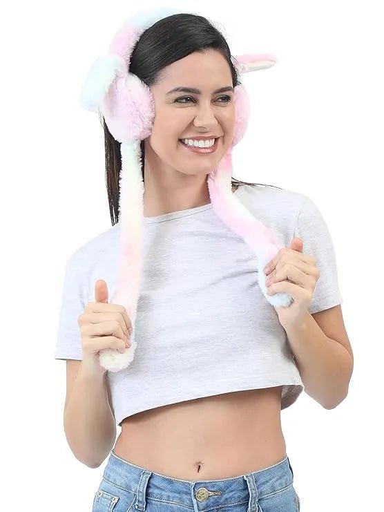 Girls Winter Plush Earmuffs with Moving Bunny Ears – Soft, Warm & Super Cute Ear Warmer - Dreamzhub