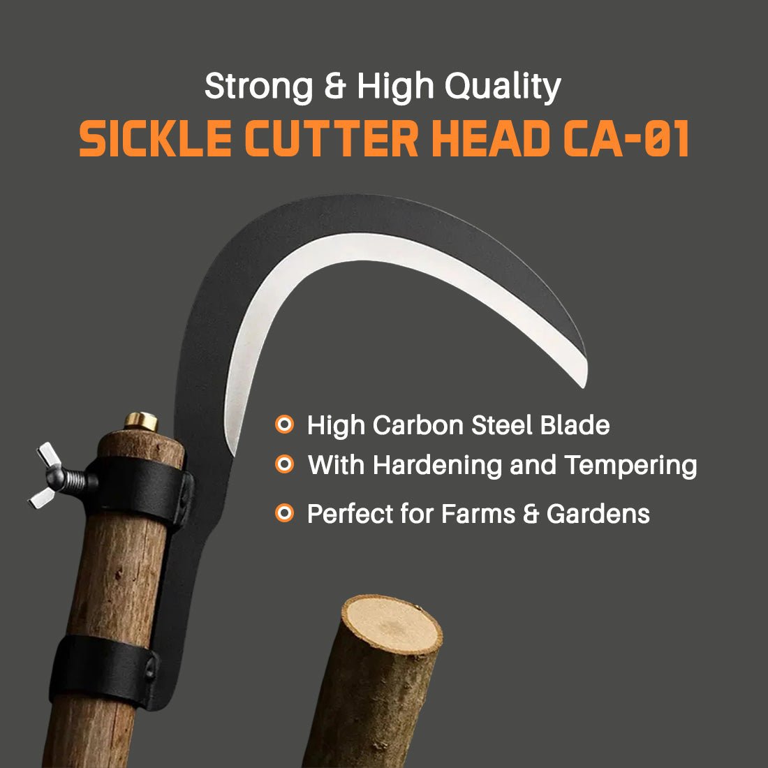 Grass Sickle Cutter Head Heavy Duty Steel Blade for Farming & Gardening - Dreamzhub