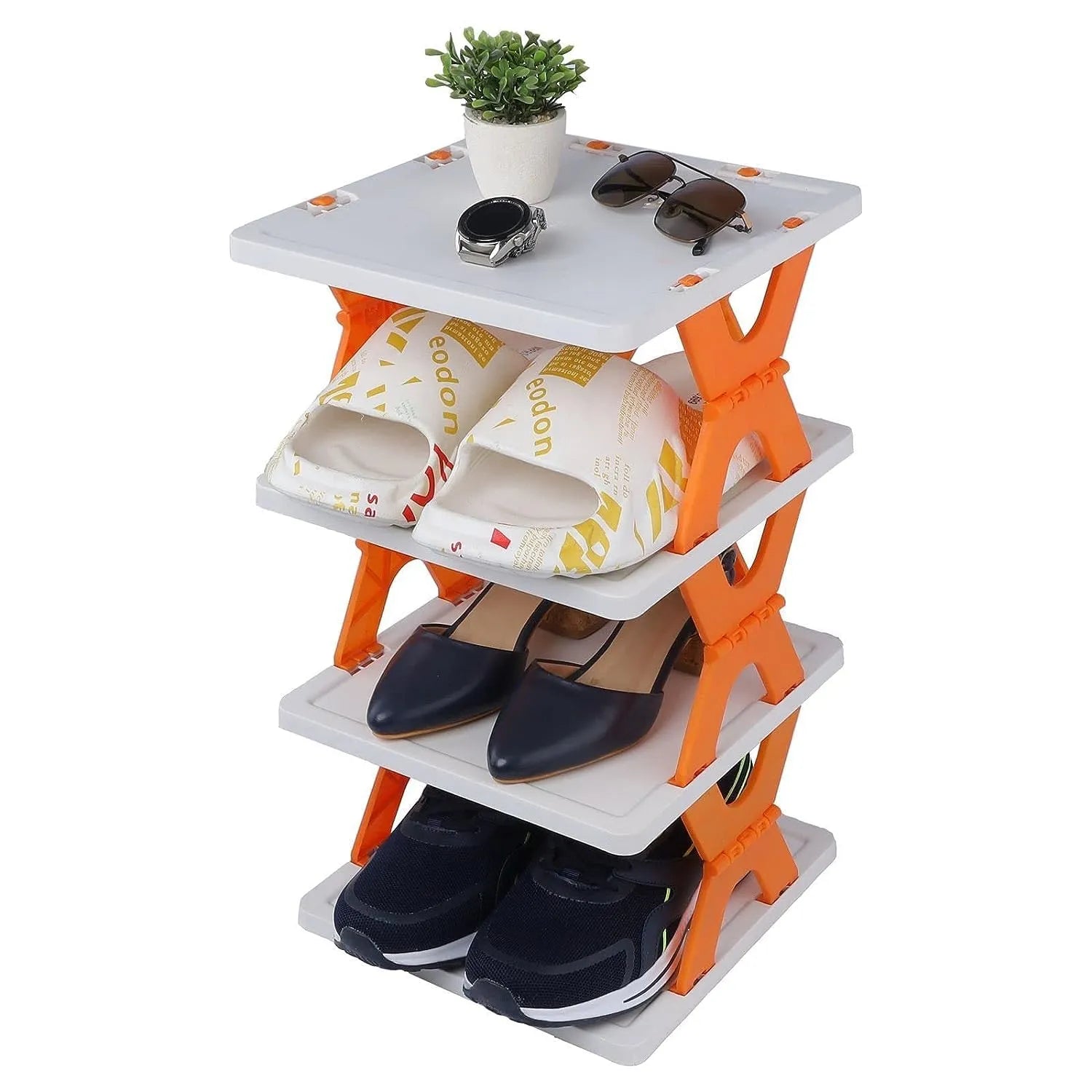 Heavy - Duty 4 - Layer Foldable Multifunctional Shoe Rack – The Ultimate Space - Saving Storage Solution - Dreamzhub