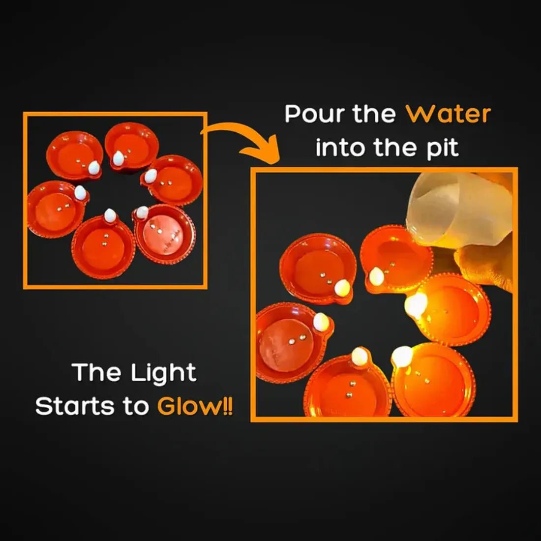 LED Water Sensor Diyas – Plastic Floating Diyas with Ambient Lights - Dreamzhub