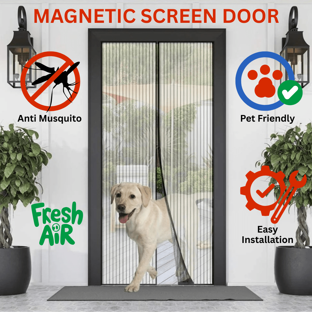 Magnetic Screen Door - Mosquito Curtain for All Door Types & Sizes - Dreamzhub