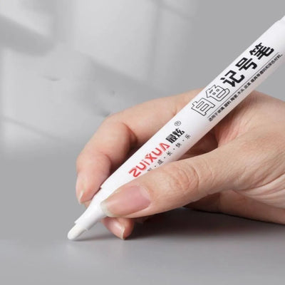Pack of 10 Waterproof White Marker Pens for Cars & Bikes