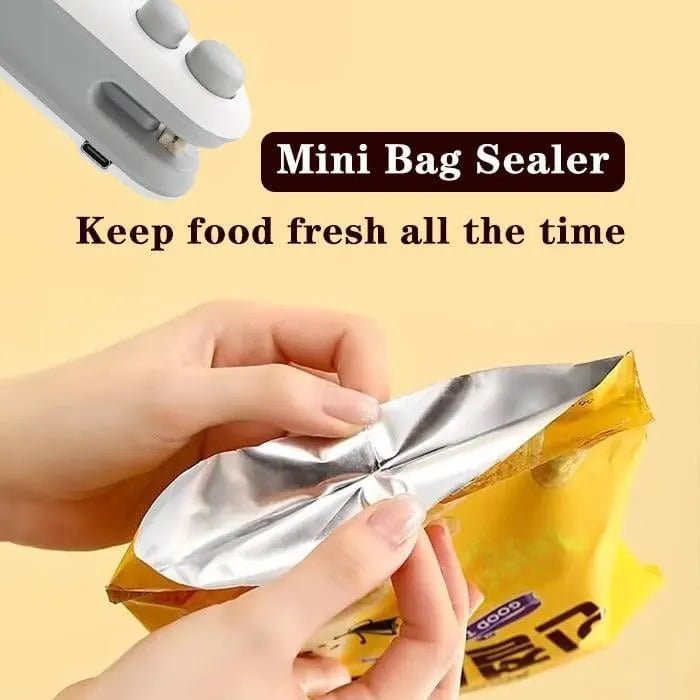 Mini Bag Sealer 2 - in - 1 – USB Rechargeable Heat Sealer & Cutter for Food Storage Bags - Dreamzhub