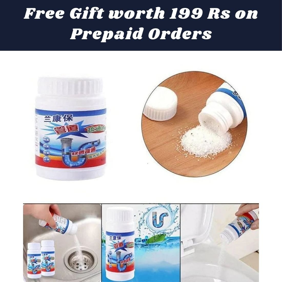 Powerful Drainage, Sinks & Pipes Blockage Removal Powder - Dreamzhub