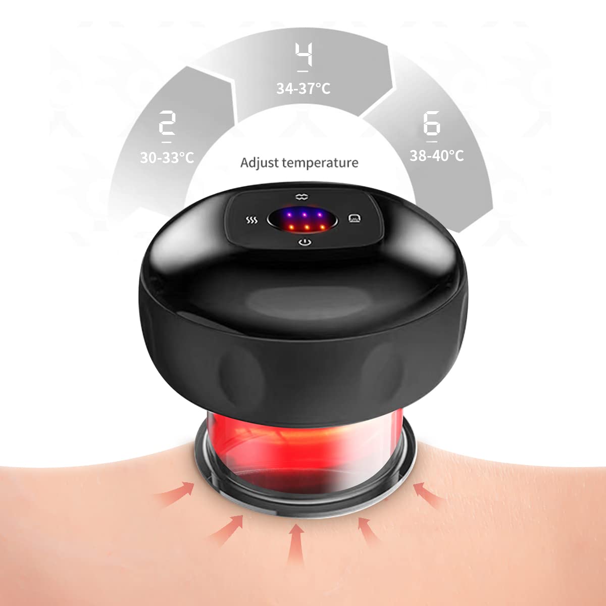 Rechargeable Cupping Therapy Massager with Heat and Suction for Pain Relief and Muscle Relaxation - Dreamzhub
