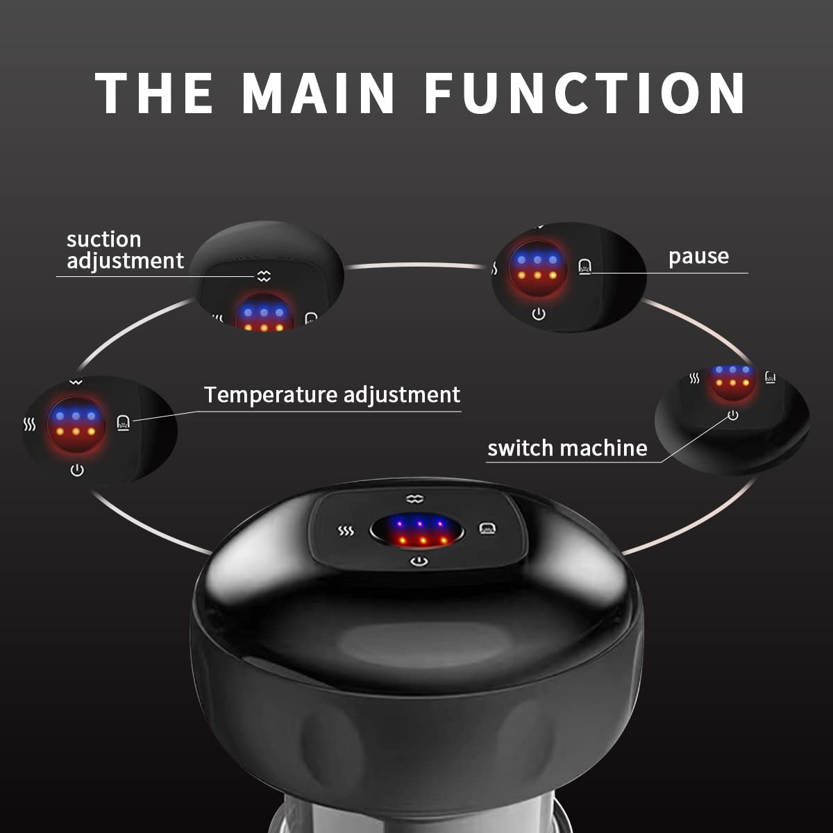 Rechargeable Cupping Therapy Massager with Heat and Suction for Pain Relief and Muscle Relaxation - Dreamzhub