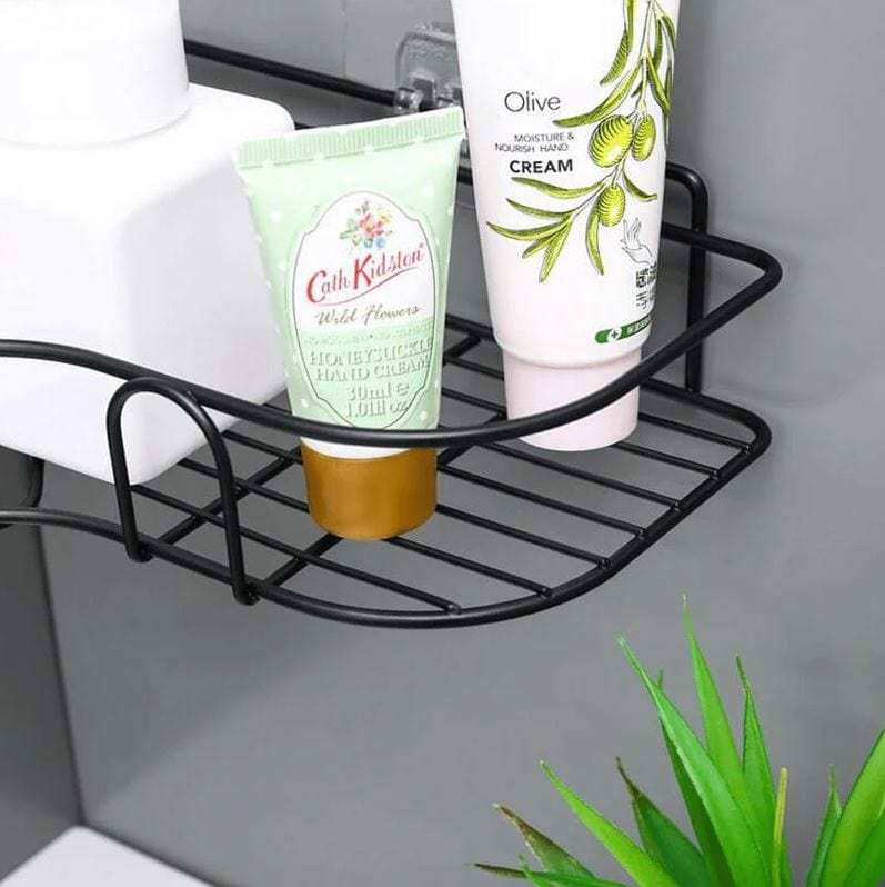 Self - Adhesive Metal Corner Storage Rack | Space - Saving Bathroom & Kitchen Organizer - Dreamzhub