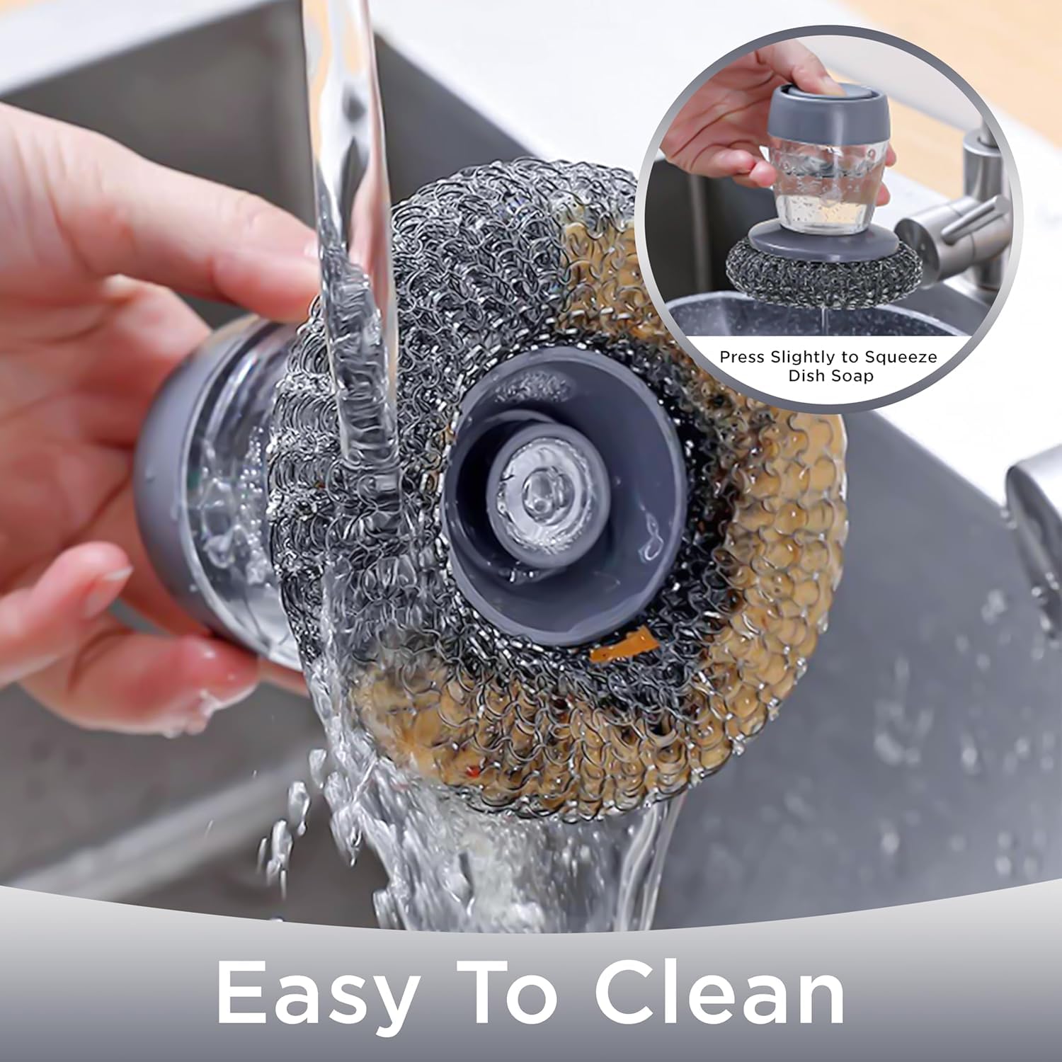 Soap Dispensing Palm Brush | Compact Kitchen Scrubber for Easy Cleaning - Dreamzhub