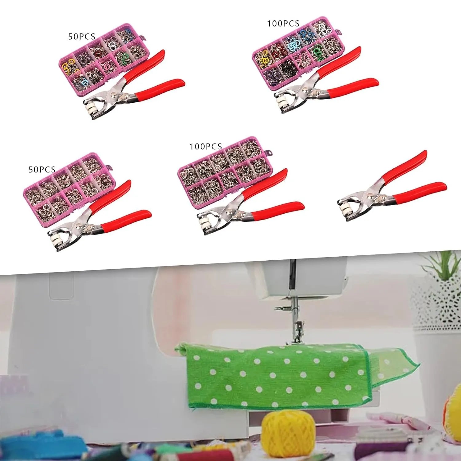 Stainless Steel Snap Fasteners Kit with Hand Press Tool | Thickened Metal Five - Claw Buckle Set for DIY Sewing, Leather Craft, Jackets & Clothing Repairs - Dreamzhub