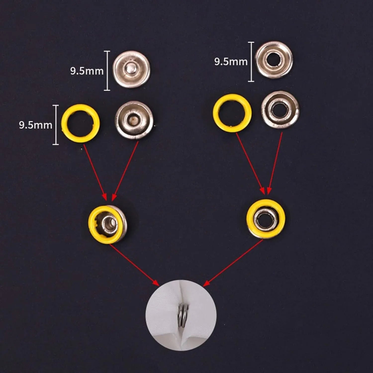 Stainless Steel Snap Fasteners Kit with Hand Press Tool | Thickened Metal Five - Claw Buckle Set for DIY Sewing, Leather Craft, Jackets & Clothing Repairs - Dreamzhub