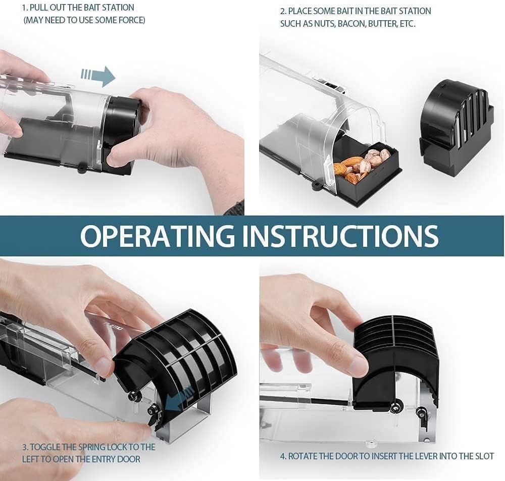 Transparent Automatic Lock Rat Trap Cage – Humane & Reusable Rodent Catcher for Home & Garden - Dreamzhub