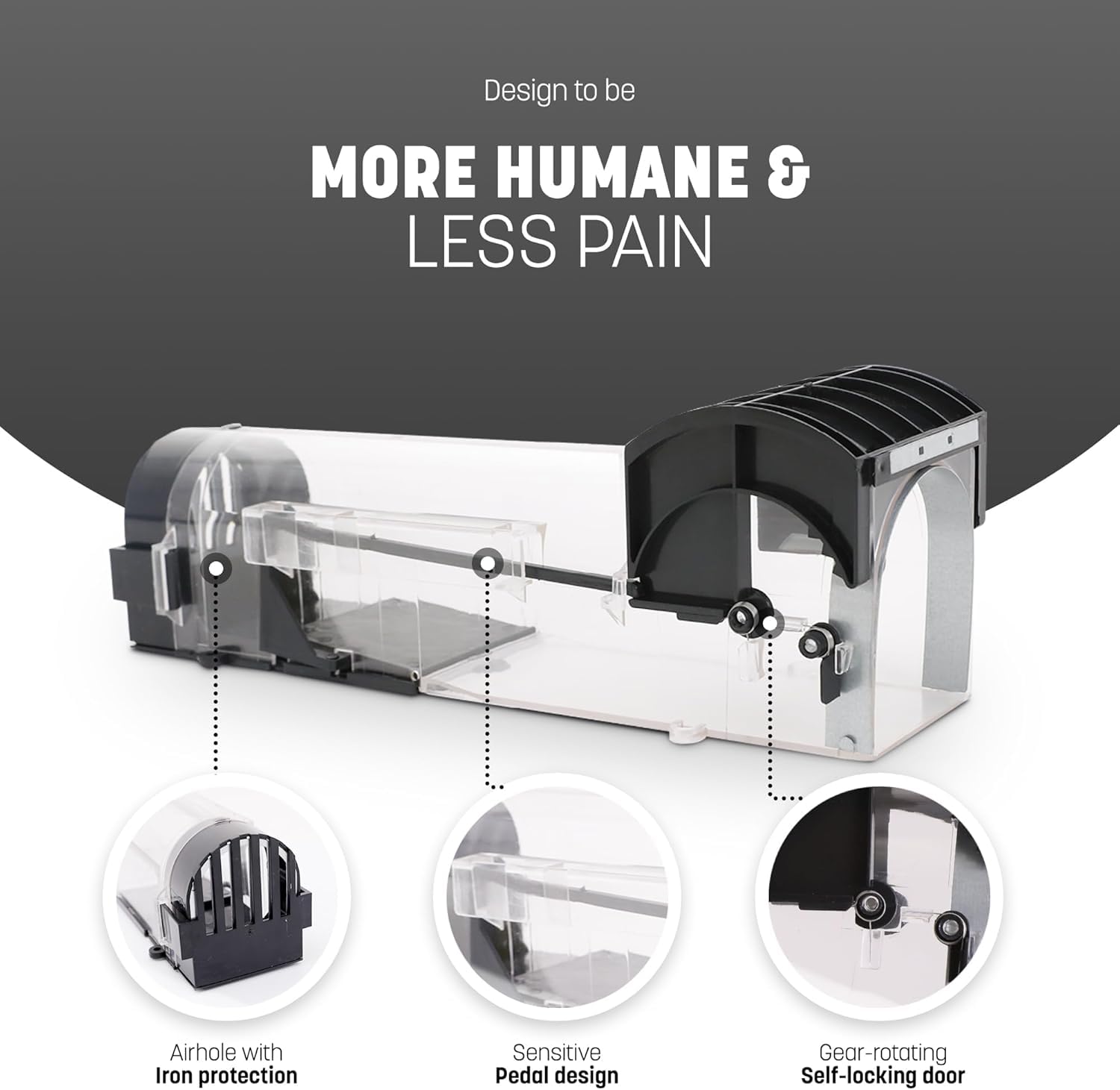 Transparent Automatic Lock Rat Trap Cage – Humane & Reusable Rodent Catcher for Home & Garden - Dreamzhub