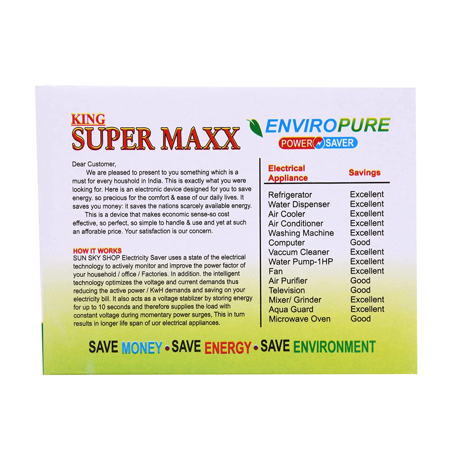 Turbo Maxx Power Saver - Save upto 40% Electricity Bill - Dreamzhub