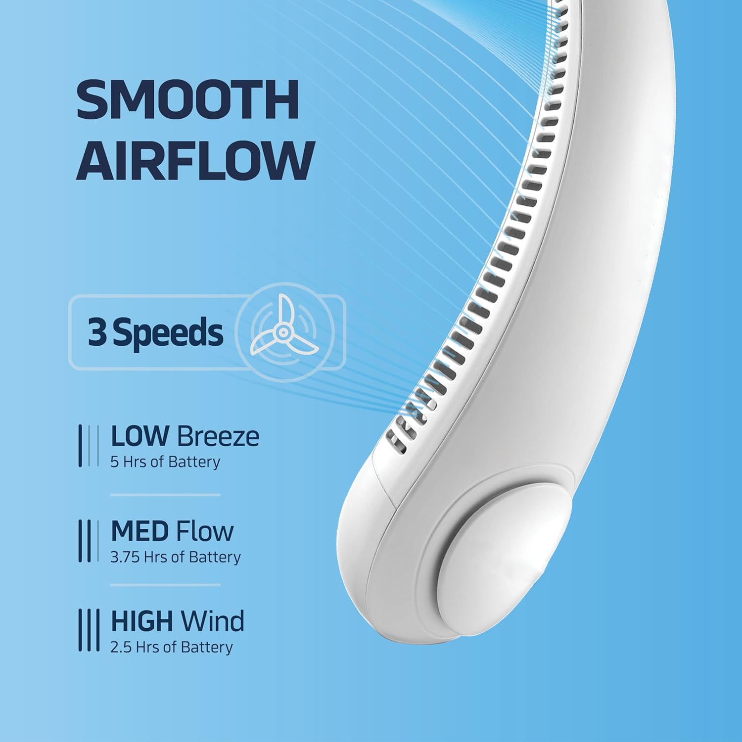 USB Charging Battery Operated Portable Rechargeable Personal Neck Fan | Bladeless Neck Cooling Fan with Strong Airflow, Wearable Cooling Fan - Dreamzhub