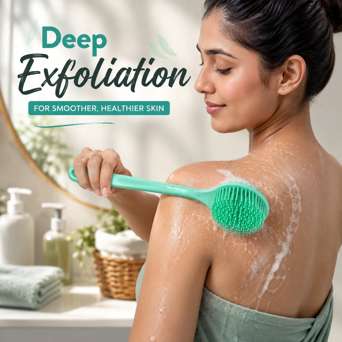 Long Handle Silicone Body Scrubber