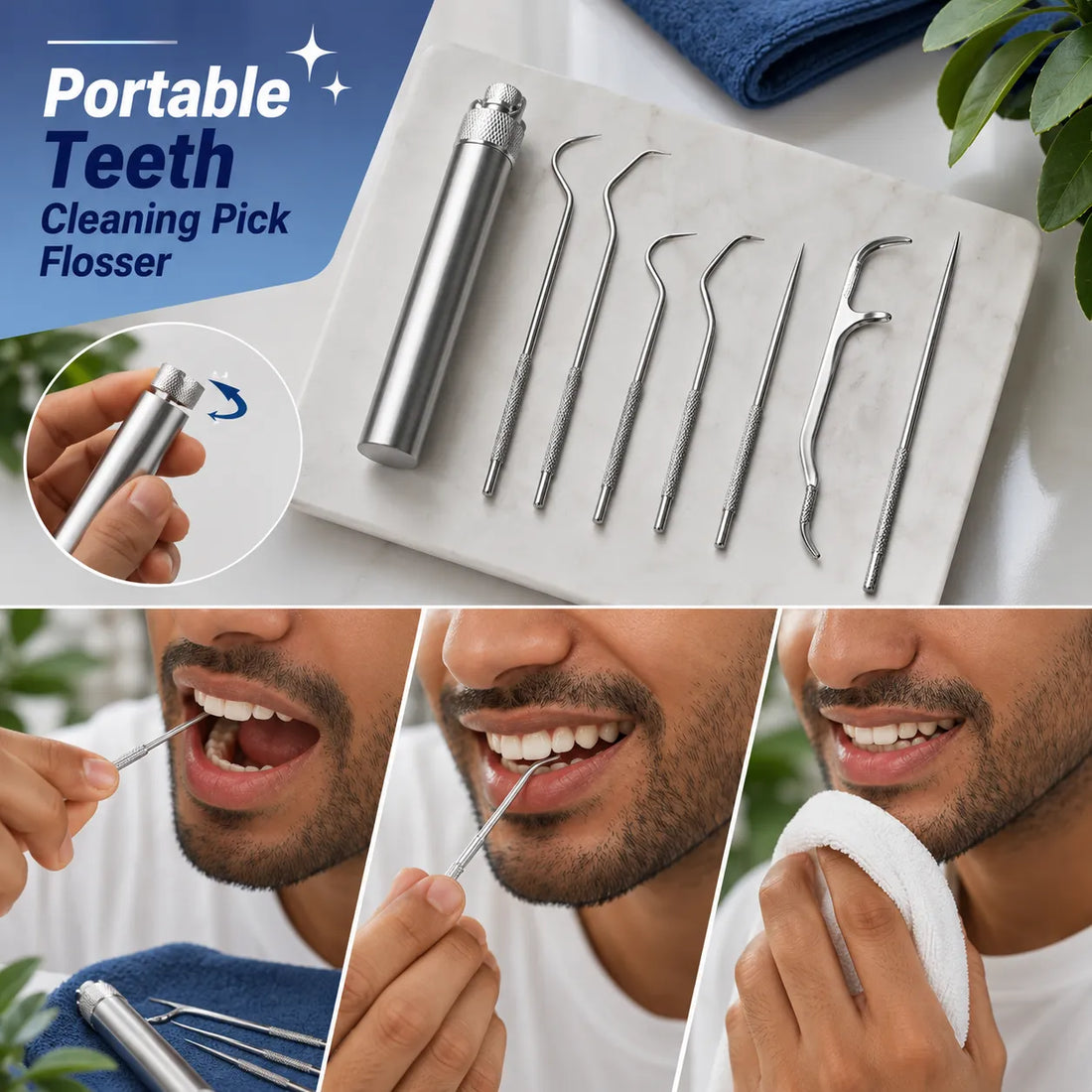 Portable Dental Floss Picks for Teeth