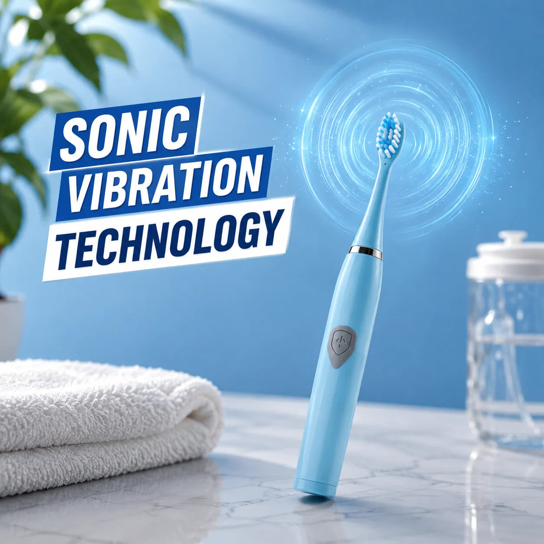 Electric Toothbrush with 2 Replaceable Heads
