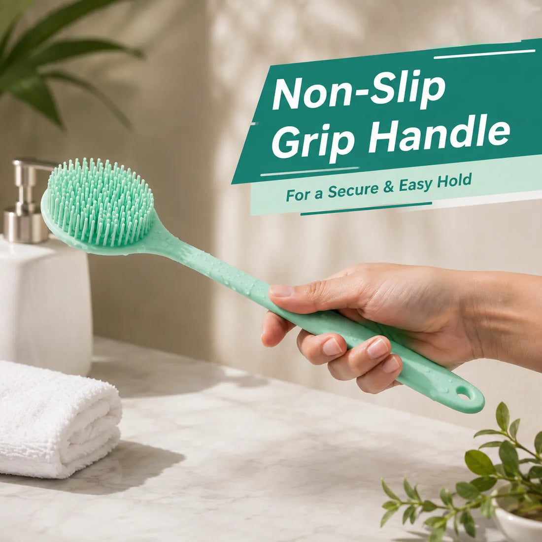 Long Handle Silicone Body Scrubber