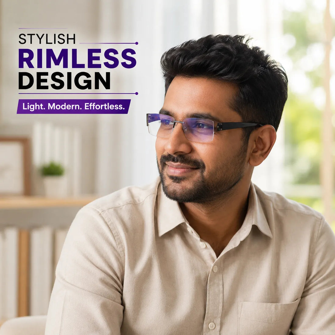 Rimless Bifocal Adaptive Reading Glasses – Buy 1 Get 3 Free
