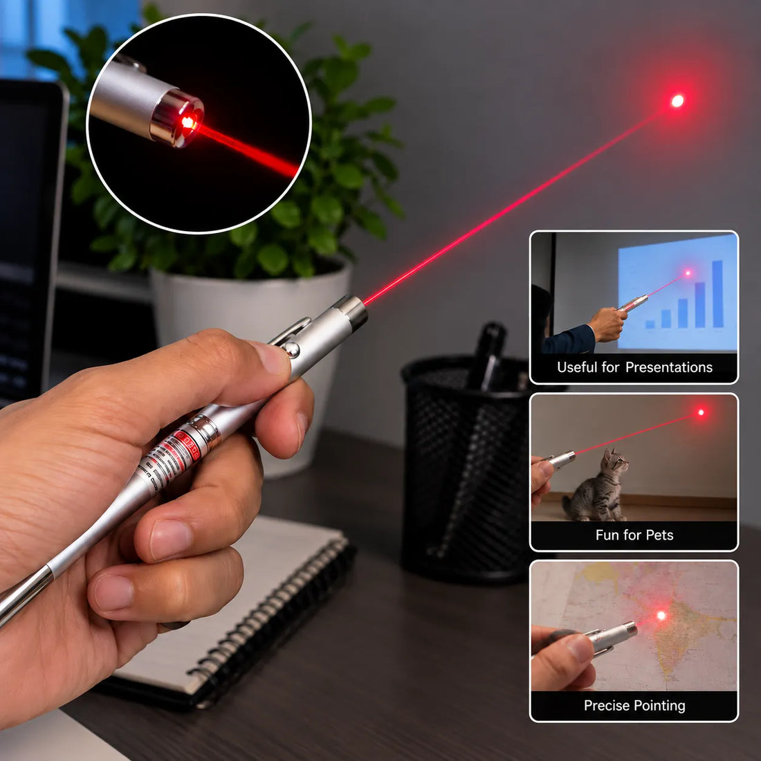 5-in-1 Multi-Function Antenna Pen with LED Light