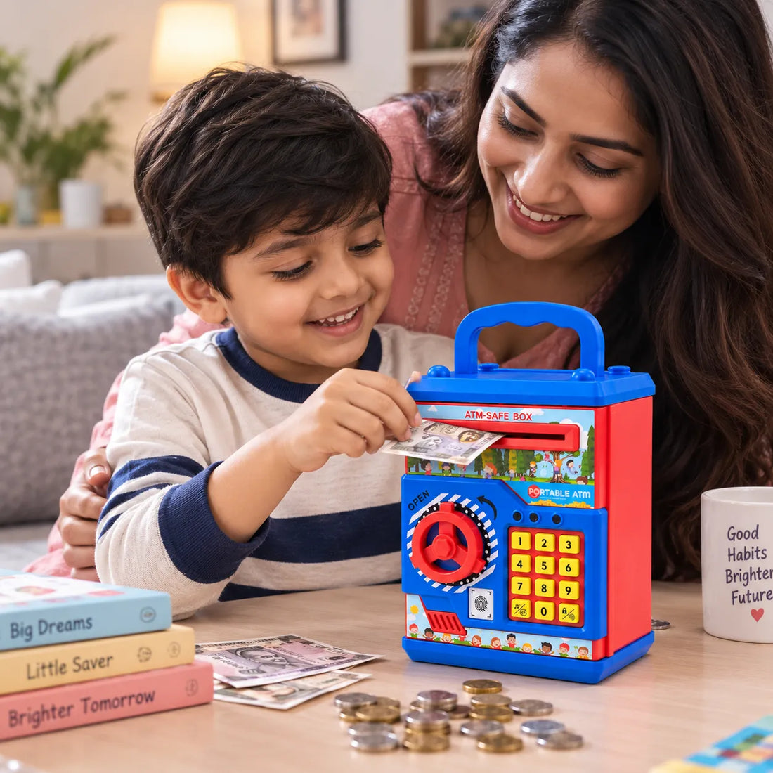 Electronic ATM Money Bank with Password & Fingerprint Sensor