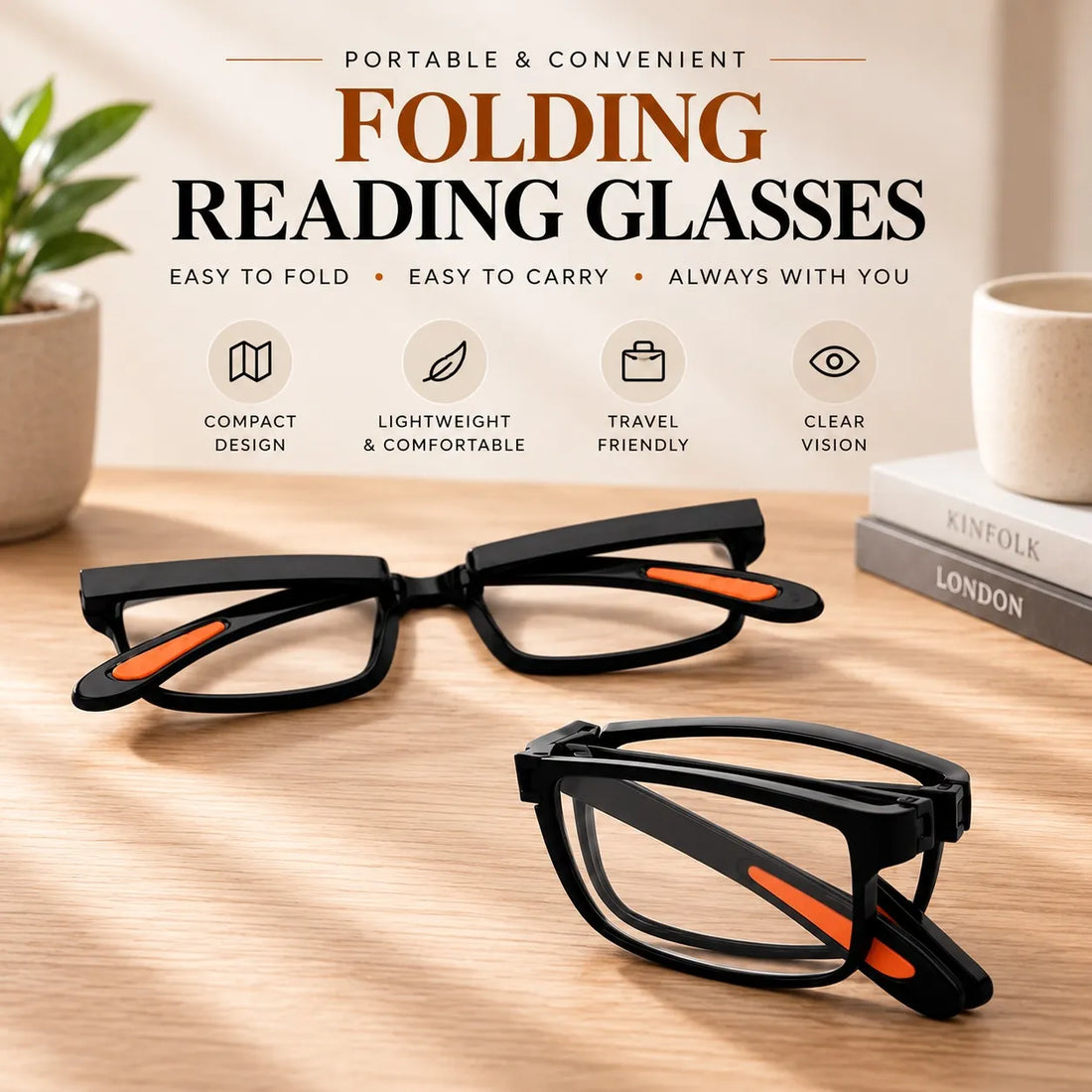 Foldable Adaptive Reading Glasses (Full Frame) Buy 1 Get 2 Free