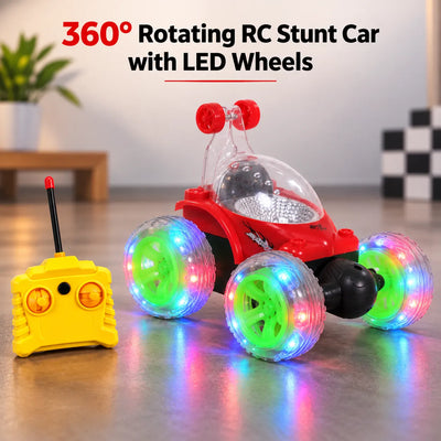 360° Rotating RC Stunt Car with LED Wheels