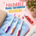 Pack of 3 Foldable Travel Toothbrushes